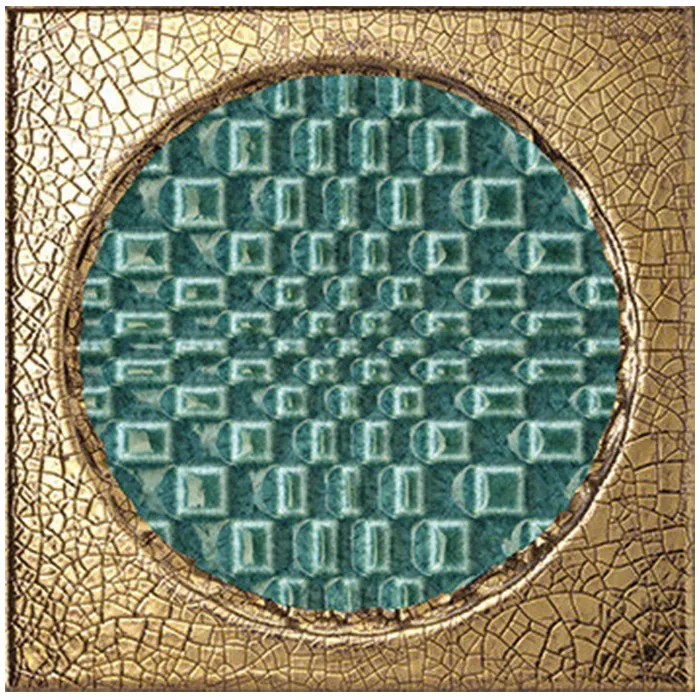 Citta Di Faenza Decor Verde Oro 10mm Glossy 15x15